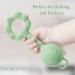 WHOZU Silicone Baby Teether Rattle Toy for Infants 0-18 Months | Soft and Flexible Teething Toy for Boys and Girls - Green - Buy Online on GoSupps.com