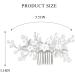 Handsess Bridal Wedding Flowers Hair Comb Silver Rhinestone Hairpieces Leaf Bridal Side Combs Pearl Wedding Hair Accessories for Women and Girls - Buy Online on GoSupps.com