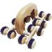 Yzki Massage Roller with Wooden Handle | 16 Rolls | Anti-Cellulite & Stress Relief Body Massage Tool for Shoulders Arms Legs Back | Free Size Blue - Shop Internationally Now! - Buy Online on GoSupps.com