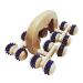 Yzki massage roller with wooden handle 16 rolls anti-cellulite massage agents stress relief body massage scooter for shoulders arms buttocks back stomach legs blue free size