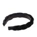 Beaupretty Flock Padded Headband Vintage Alice Style Braided Hairband Wide Hair Hoop Twisted Knotted Headband for Women(Black) Size 1 (Pack of 1) Black