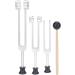 Tuning Fork Set (128Hz 256Hz 512Hz) - Body-Weighted Healing Tools for Chakra Balancing | Silver Meditation & Spiritual Objects - International Shipping Available - Buy Online on GoSupps.com