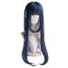 Harajuku Temperament Long Straight Lace Full Wigs With Air Bangs 2 Tone Color Mixed Blue Purple Dark Roots Heat Resistant Synthetic Fiber 30inches