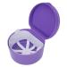 Portable prostheses suitcase prostheses plastic prosthesis holder orthodontic tooth holder storage box for false teeth (violet)