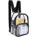 UEASE Clear Mini Backpack for Girls 9x7.5x2.8 in, Stadium Approved Waterproof Transparent Bag for Sports, Travel, Concert - Black - Buy Online on GoSupps.com