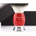 Premium Red Shaving Brush with Shiny Metal Base & 100% Synthetic Silver Tips - Perfect for Luxurious Shaving - Buy Online on GoSupps.com
