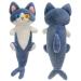 PEDEIECL Lovely Plush Shark Cat Doll Cute Cartoon Soft Stuffed Shark Kitten Pillow Long Throw Sleeping Pillow Doll Toy Gift for Kids Girlfriend (blue 80cm) Blue 80cm