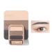 3 Colors Eyebrow Powder Palette Set Easy to Color Waterproof Long Lasting with Brush and Mirror (02# Gray Brown)