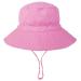 XYIYI Kids Bucket Hat Adjustable Sun Hats Breathable Beach Hat for Boys Girls 2-6 Years Pink