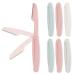 Eybrower razor 6 pieces of eyebrow razors trimmer foldable eyebrow razor eyebrows knife razor ladies for face and body (green white pink)