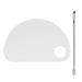 Nail Art Mixing Palette with Spatula Thumb Hole Acrylic Semi Circular Shape Clear Makeup Mixing Tray