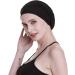 Satin Silk Lined Sleep Cap - 19MM Mulberry Silk & Bamboo Viscose - Black - Buy Online on GoSupps.com