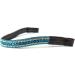 Equipride Turquoise Black Leather Cob Horse Browband with Rhinestones - Stylish Bow Shape | Shop Internationally - Buy Online on GoSupps.com