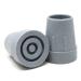 fiXte Heavy Duty Rubber Walking Frame Stick Cane Crutch Ferrule Tips with Metal Washer Installed to fit 25mm Poles (1") Grey (2)