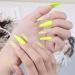 French Long Fake Nails - 24 PCS Stick on Nails for Women and Girls - Fluorescent Yellow Party Nails - Buy Online on GoSupps.com