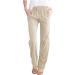 Casual Summer Cotton Linen Pants for Women - Drawstring Elastic Waist Trousers in Medium Beige - Buy Online on GoSupps.com