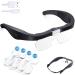 Headband Magnifier, Rechargeable Magnifying Glass with Light for Close Work Hands Free Interchangeable Magnification Lenses 1.5X 2.5X 3.5X 5X for Jewelry, Crafts, Cross Stitch Black