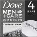 Dove Men+Care Elements Charcoal + Clay Body and Face Bar 4 oz - Pack of 4 - Buy Online on GoSupps.com