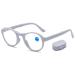 Lanomi foldable varifocal glasses blue light filter reading glasses compact progressive multifocal reading aid portable visual aid ultralight multifocus glasses with case gray white (blue light filter) 1.0 x