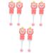 Healvian 6 Stk Children's toothbrush with soft bristles Baby toothbrushes Cartoon-toothbrush Sweety toddler brush Sweet B rzahnbrush for Children's Teeth Careature Keading Glel Reisen Pink