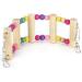 Pet Parrot Suspension Bridge Wooden Bird Cage Ladder Bridge Climbing Swing Toy for Cockatiel Parakeet Bird Perch Stand Pet Bird Cage Accessories for Rats Hamster Squirrel (6x30cm) - Buy Online on GoSupps.com