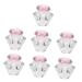 POPETPOP 7 Pcs Nail Art Crystal Cup Nail Monomer Liquid Bowl Glass Nail Dish Nail Dappen Dish Glass Container with Lid Nail Powder Dish Crystal Dappen Dish White Crystal Frosted Glass Dish 5.5x5.5cmx7pcs Pinkx7pcs