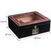 Humidor Cigar Clear Glass Travel Cedar Wood Humidifying Storage 25-30 Cigars - Buy Online on GoSupps.com