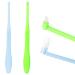 WLLHYF Single Tuft Toothbrush 2 Pieces Interspace Tuft Brush Soft Teeth Brushes Manual Toothbrushes End-tuft Toothbrush for Gap Orthodontic Braces Sensitive Gums Deep Cleaning (Green  Blue)