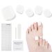 Semi Cured Gel Pedicure Strips 32 Solid Color Gel Toenail Stickers Full Nail Wraps for Women Girls Kids Includes Prep Pads Nail File & Wood Stick (Snow White)