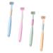Three-page toothbrush ultra-fine toothbrush with soft bristles 3-page sensory autism toothbrush for children with autism and special needs Effective all-round design (yellow)
