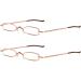 REAVEE Slim Pocket Reading Glasses - 2 Pack Spring Hinge Metal Frame Portable Readers with Pen Clip Case +1.0 - Ideal for Men & Women - Buy Online on GoSupps.com