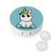 Cutest Unicorn Round Case For Contact Lens Kit Storage Box with Mirror Printed