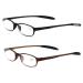 Glare Reduction Computer Blue Light Blocking Reading Glasses(Flexible and Lightweight) Plastic Portable Readers 1 Black & 1 Brown 2.0 x