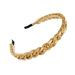 Multicolor Vintage Resin Twisted Link Chain Hairband Thick Chunky Paperclip Chain Metal Resin Hair Hoop Head Band for Women Girl Delicate Headwear Accessories-A gold