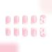 Shop Bows Press on Nails - Short Square White French Tip 24Pcs with 3D Resin Bow Charm - Glossy Nude Pink Full Cover for DIY Manicure - Buy Online on GoSupps.com