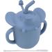 Silicone Sippy Cup for Toddler  Transition Straw Cups for baby 6 months+  3 in 1 Elephant Training Sippy Cups for Babies with Cleaning Brush  Two Handles  Microwave Safe and Dishwasher  BPA Free  7oz Bluestone