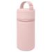 Duffi baby thermal bottle holder made of synthetic leather cold cold isothermal bag for bottles or thermal bottle with zip and handle easy cleaning pink circles 0832-06