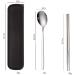 Stainless Steel Portable Tableware Student Travel to Work Spoon Chopsticks 3 Piece Set Silver - Buy Online on GoSupps.com
