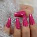 Dark Rose Pink Coffin False Nail Tips - 24pcs Glossy Acrylic Press On UV Fake Nails | Salon-Quality Full Cover with Glue Sticker | L5578 - Buy Online on GoSupps.com