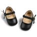 CENCIRILY Baby Girl Mary Jane Shoes Anti-Slip First Walking Bowknot Soft Sole Princess Wedding Dress Flats for 0-18 Month 6-12 Months A05 Black