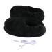 Isaken foot warmers Electrically heated shoes winter soft plush heating slippers for men and women USB top foot pillow Electrical footwear heating shoes to keep your feet warm black