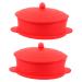 Frcolor 2st high-temperature-resistant silicone pot Mini wax stop pot for heating wax wax shell for warmer wax stuff to remove the hair removal red accessories removable pebbles
