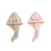 Microfiber hair towel for girls rabbit ears hair-towel quick drying bath hat cute hair turban towel absorbent with button 2 pieces