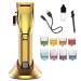 Hair Clippers LED Display Pro Hair Clipper All Metal Body Hair Cutter Electric Diamond Blade Trimmer with 8 Color Coded Cutting Guides With box