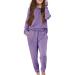 Apbondy Girls Pullover Sweatsuit Casual Sweatpants Loungewear Set Relaxed Tracksuit Workout Sets Purple 11-12 Years