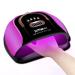 LASIEYO UV LED Nail Lamp 256W High Power Nail Curing Lamps with 4 Timer Settings and Automatic Sensor 57pcs Dual Light Beads Professional Manicure Phototherapy Lamp for Curing Gel Nail Polish