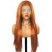 Rainbow Snow Ginger Orange Lace Front Wig for Women - 33 Heat Resistant Long Straight Synthetic Hair - Buy Online on GoSupps.com