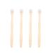 Scraper Bamboo Brush for Adults Toothbrush Oral Deep Cleaning 4pcs (White)