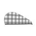 Gray Checkboard Microfiber Hair Towel Soft Super Absorbent Hair Towel Wrap for Women Coral Velvet Quick Dry Hair Cap for Long Curly and Thick Hair