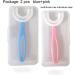 Tuaaivl Kids U-Shape Manual Toothbrushes 2PCS with Travel Case - Ages 6-12 - Easy 360 Oral Cleaning & Training (Blue+Pink) - Buy Online on GoSupps.com